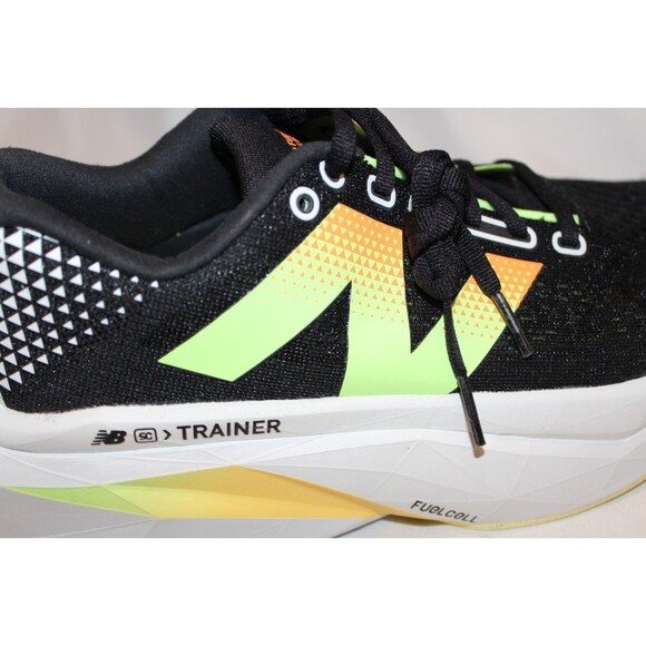 New Balance Black Athletic Trainers with Neon Green & Orange Accents main image 5